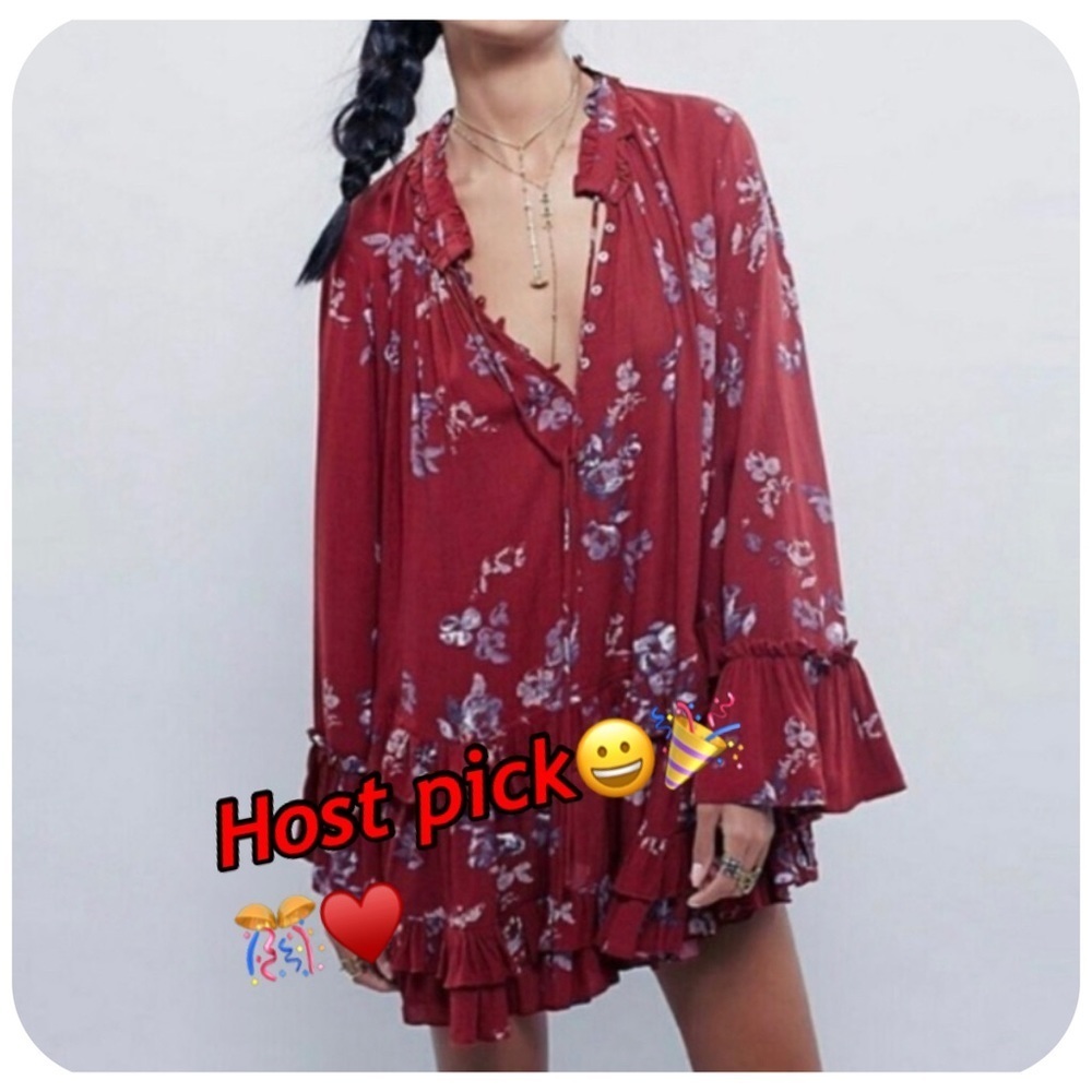 Free People Clover Field floral tunic dress XS